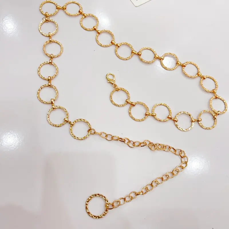Thắt Lưng Váy Xích Tròn Sần Chất Kim Loại, Bản 2cm, Freesize Dùng Phối Váy Nữ -H&T SHOP 4