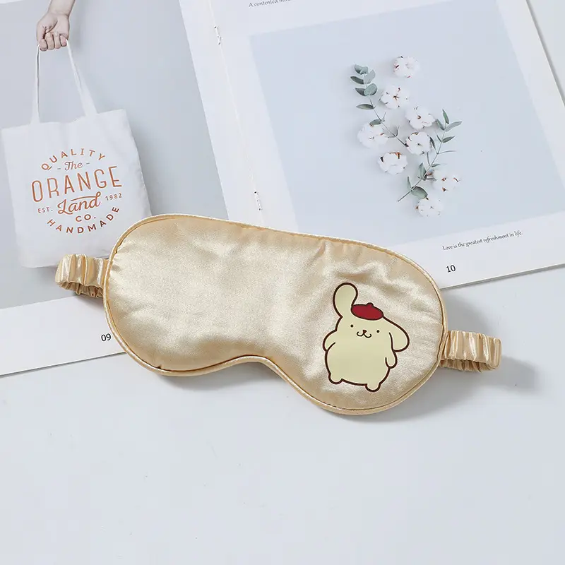 Kính Mắt Vải Lụa, Thiết Kế Hoạt Hình My Melody Dễ Thương, Mềm Mại Và Nhẹ, Chặn Ánh Sáng, Dây Đeo Ngủ, Mặt Nạ Mắt, Món Quà Lý Tưởng Cho Bé Gái Women Bịt Mắt 4
