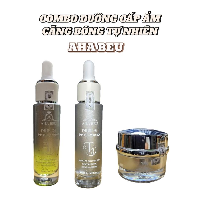 Bộ Sản Phẩm AHA BEU Cấp Ẩm, Giúp Da Căng Bóng Tự Nhiên, Dưỡng đều màu da, T1_T3_No8 Skincare Massage Son Trà