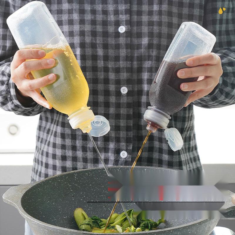 Chai bóp bảo quản gia vị, trong suốt, rõ ràng, chai đựng Phun 300 / 500 ML, đầu lật, thích hợp cho nước sốt cà chua, BBQ, nước sốt, si-rô, gia vị, nước sốt, quầy hàng đồ ăn nhẹ, PP5, gia vị 2