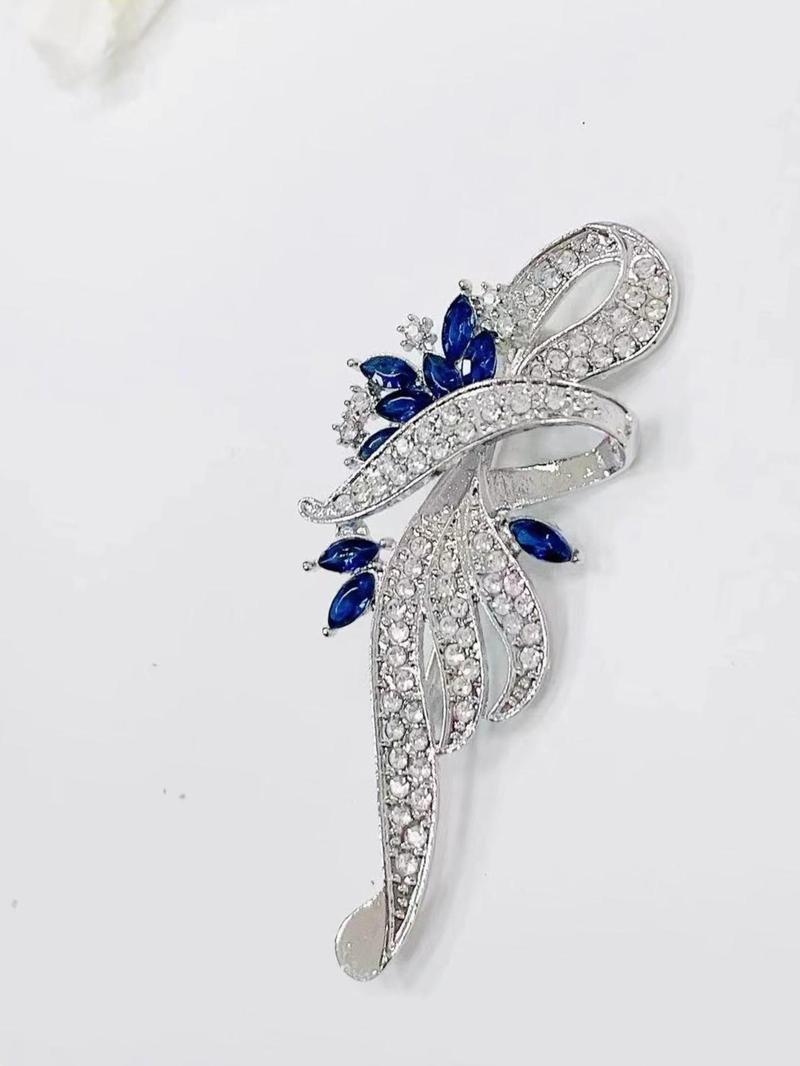 Product Introduction of Elegant Flower Design Brooch, Rhinestone Decorated Clothes Brooch, Fashion Accessories for Women & Girls, Trendy All-match & Exquisite Brooch for Birthday Gift 10
