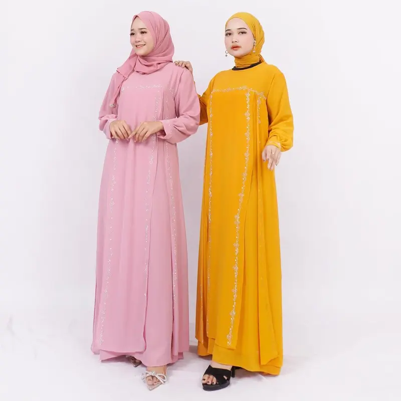 GAMIS PAYET SAMPING KIRI KANAN /GAMIS PESTA /GAMIS CERUTY BABYDOLL TERBARU / GAMIS MALAYSIA DEVORA Polos 3