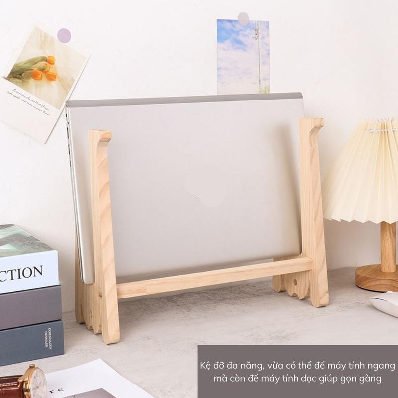 Giá đỡ laptop, phụ kiện văn phòng 24/7, kệ laptop bằng gỗ tự nhiên, chắc chắn có thể tháo rời.
