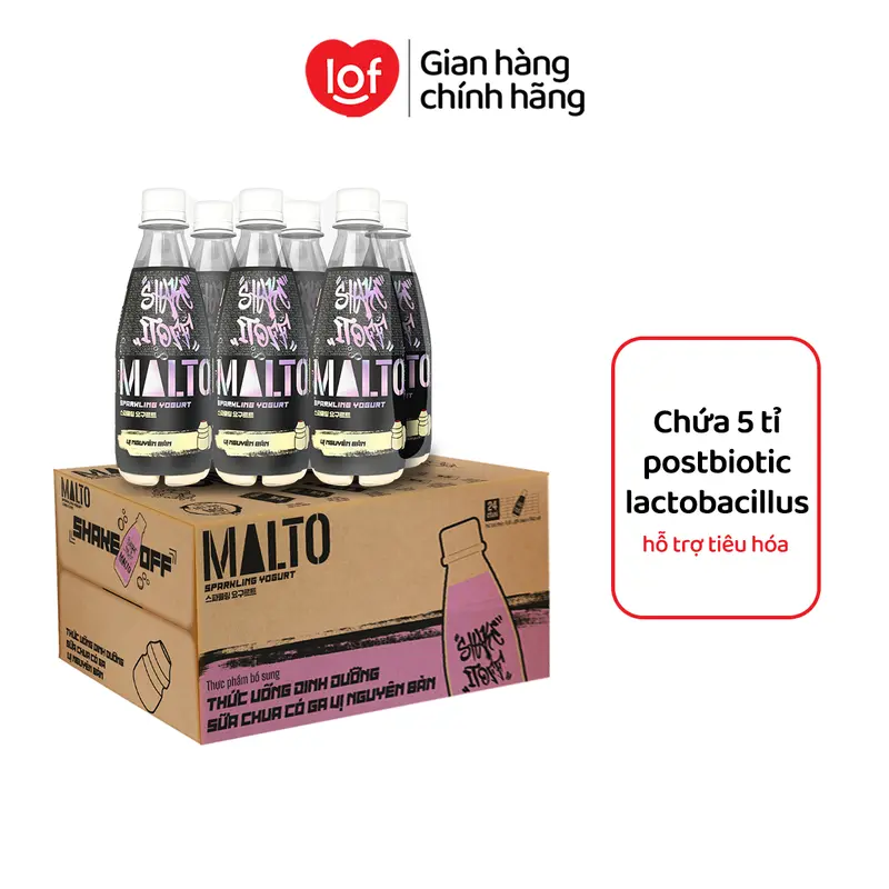 [TẶNG 1 THÙNG] MALTO Sparkling Yogurt MALTO Shake It Off sữa chua có ga vị nguyên bản (thùng 24 chai x 340ml)-LS 2