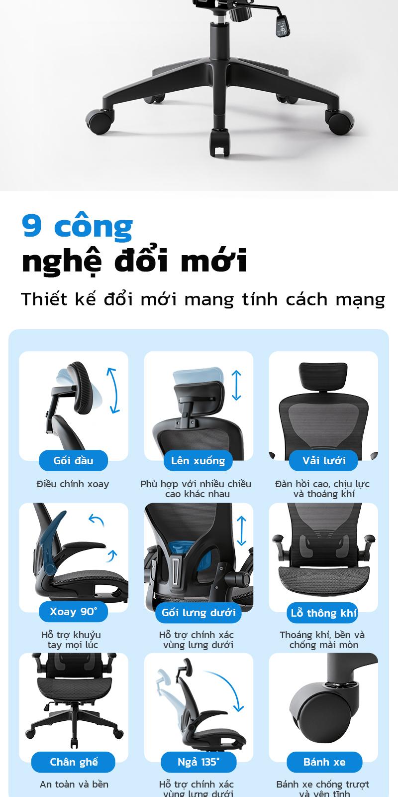 Product Introduction of Trò chơi ghế công thái học văn phòng W901 Chơi Game giải trí, Vải lụa băng được cấp bằng sáng chế 3