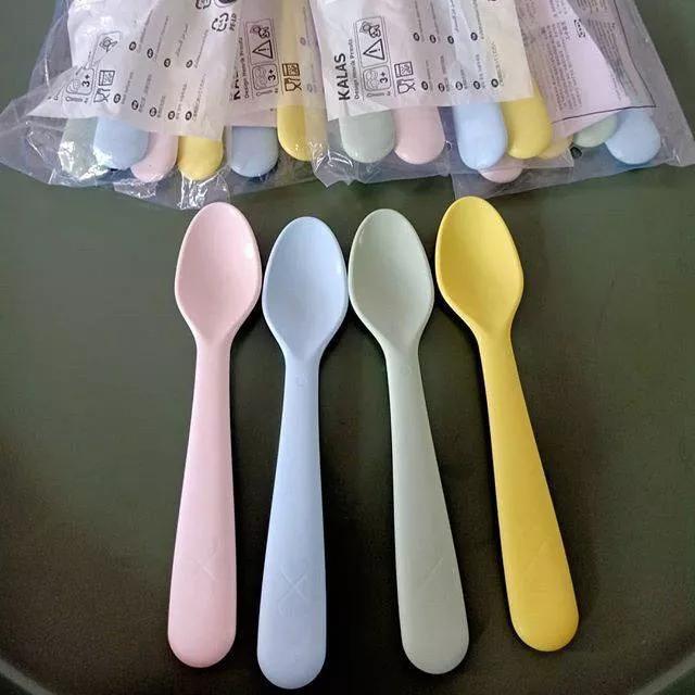 SP KALAS Sendok I K E A warna campuran isi 4, sendok plastik, sendok anak, sendok makan plastik, alat makan plastik 1