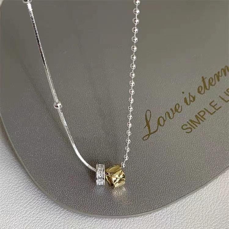Product Introduction of Vòng cổ nhẫn đôi vàng Zircon đính cườmMàu bạc dành cho phụ nữ, thiết kế ngách sang trọng giá cả phải chăng, phụ kiện đơn giản và tinh tế 3