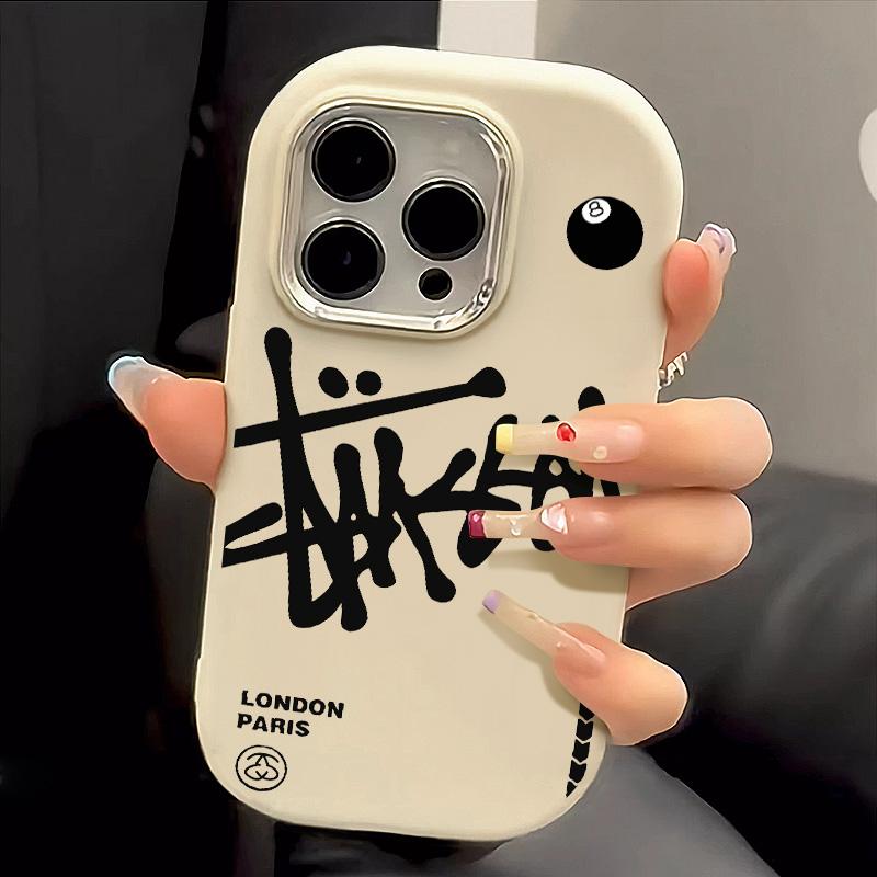 Ốp Điện Thoại Chữ Cái Tiếng Anh, Chống Sốc, Bảo Vệ Camera Tương Thích Với IPhone13, 16, 14, 15, 11, 12Pro Max, XR, X, XS MAX, 15Plus, 7 / 8 Plus, Se2020, Được Làm Bằng Chất Liệu Silicon, Lỗ Lớn 5