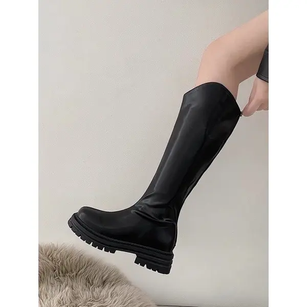 Bốt Cổ V 4p Chất Da mỀm Đế Răng Cưa Fullbox Đầu gối GiàY Boot Nữ bốt đùi 3