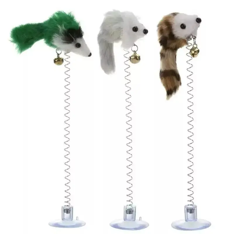 Mainan Kucing Lucu Tempel | Spring Lonceng Tikus | Cat Toys 1