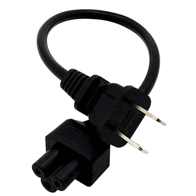 US 1-15P TO C5 Japan Nema Plug 1-15P 2Pin to IEC320 C5 Wire Power Extension Cable Cord Adapter(US Plug)