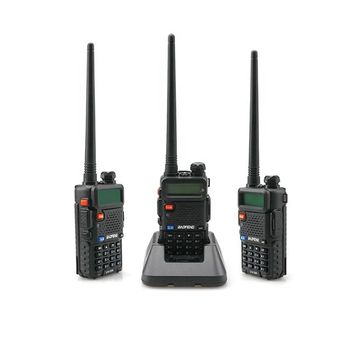 BAOFENG 5W UV-5R Dual Band Two Way Ham Radio Transceiver (1 Count), Portable Handheld 1800mAh Li-ion Battery and Earpiece Supports CHIRP Walkie Talkie