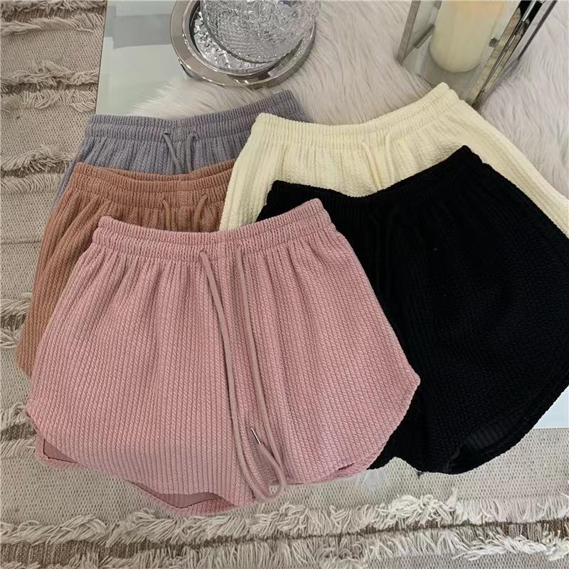 Product Introduction of Women's shorts, waffle style new summer high waisted plus size shorts, internet famous fitness shorts, loose casual pants 18