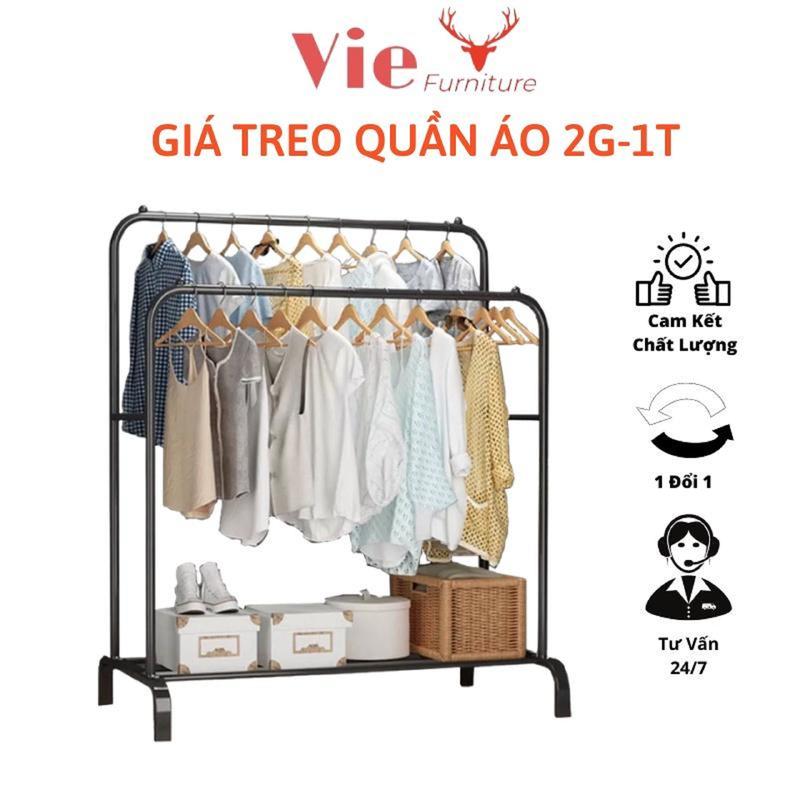  Giá Treo Quần Áo Bằng Kim Loại 2 Gian 1 Tầng Hàng Nhập Khẩu Lắp Ghép Tiện Lợi 