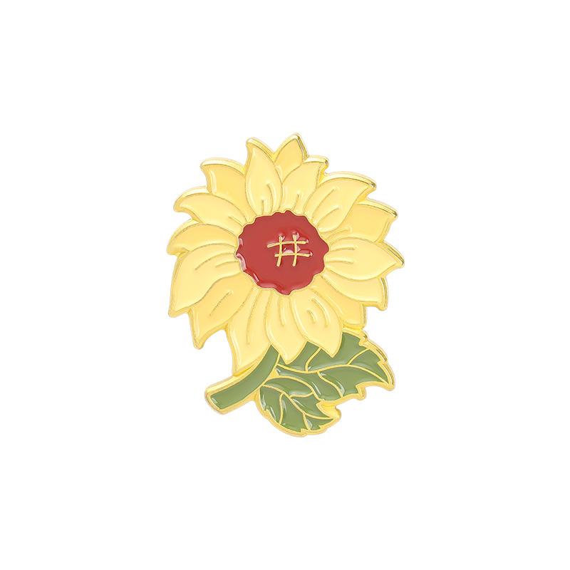 Product Introduction of New Foreign Trade Floral Brooch Elegant Lily Flower Sunflower Oil Painted Brooch Anti-Exposure Buckle Wholesale 17