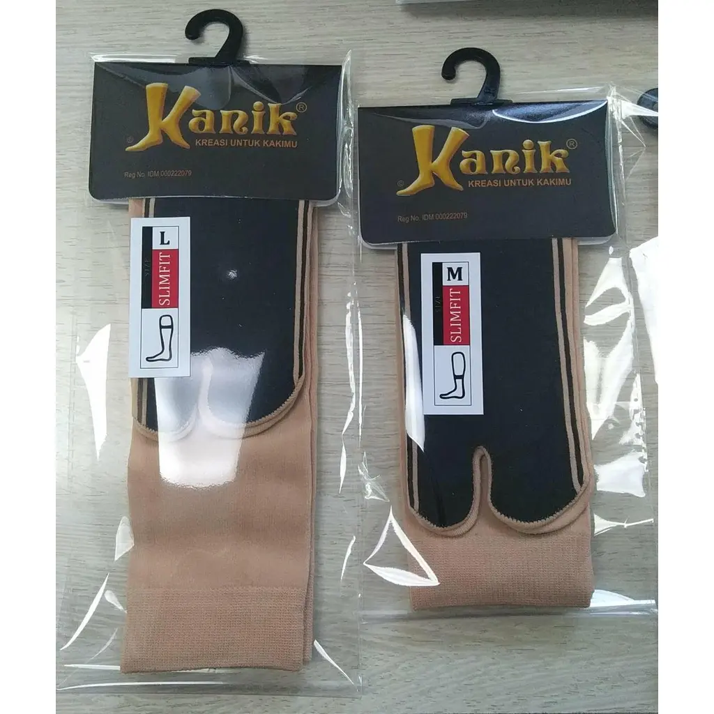 Kanik Kaos Kaki Jempol Telapak hitam Slim Fit Warna Coklat pendek Muslim