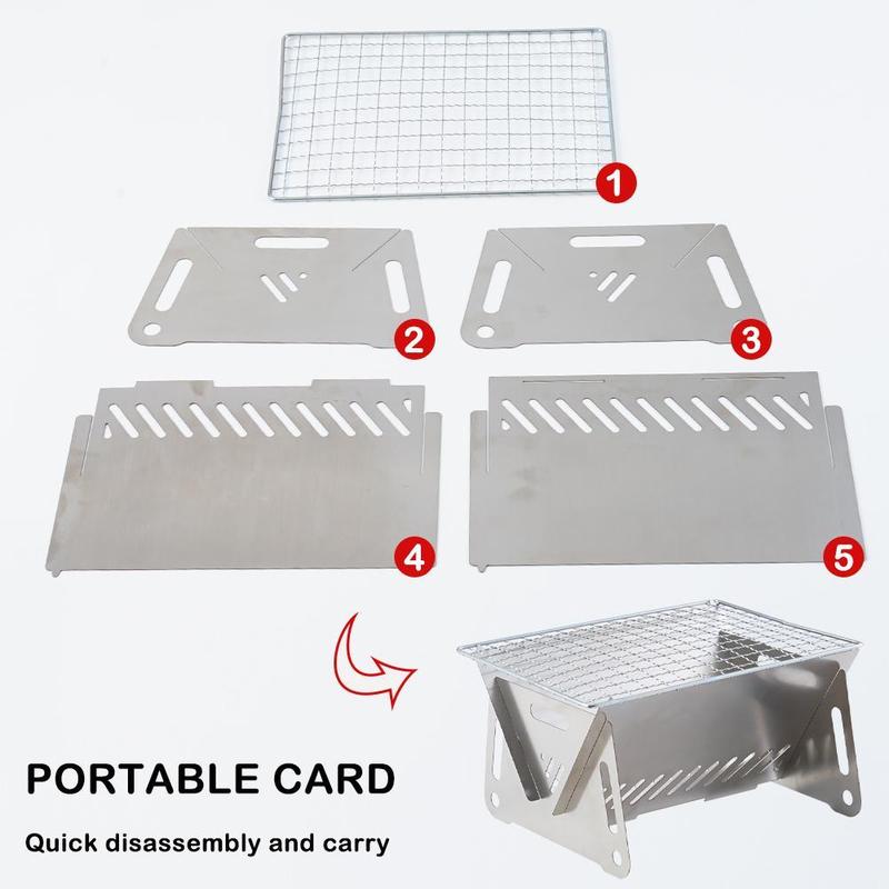 Product Introduction of 1pcs Camping Mini Folding BBQ Grill Charcoal Stove Ventilation Outdoor Oven Portable 40