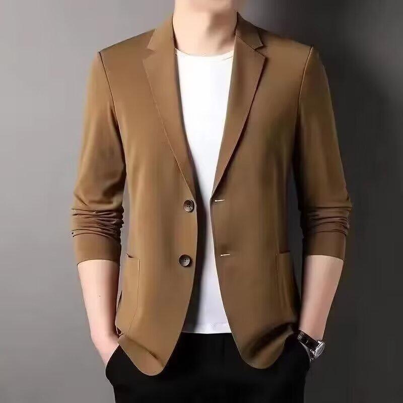 Product Introduction of 【M-4XL】Classic men Korean suit jacket lightweight thin style Ice Silk sunscreen fashion all-match casual shirt slim-fit cool suit cardigan men 25