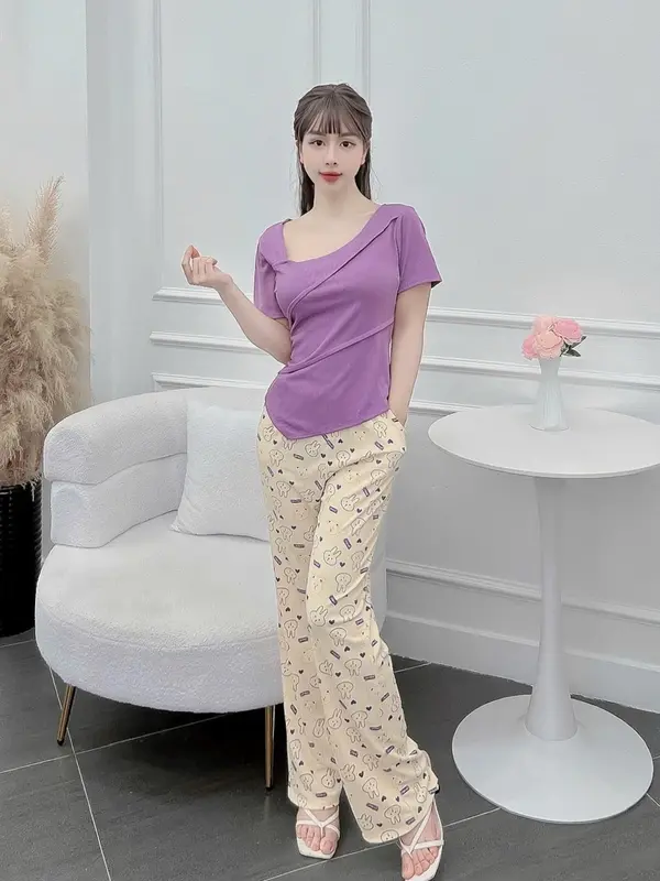 SET THUN GÂN TĂM LẠNH QUẦN DÀI LƯNG THUN CO GIÃN 4