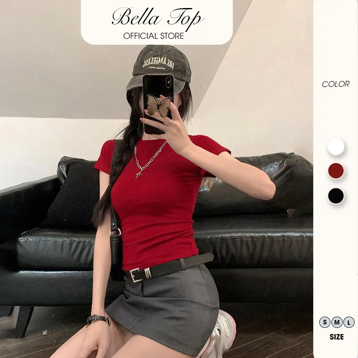Áo thun Nữ chất cotton rip siêu co dãn mềm mịn Áo thun ôm body có BIGSIZE AT03, BELLA TOP