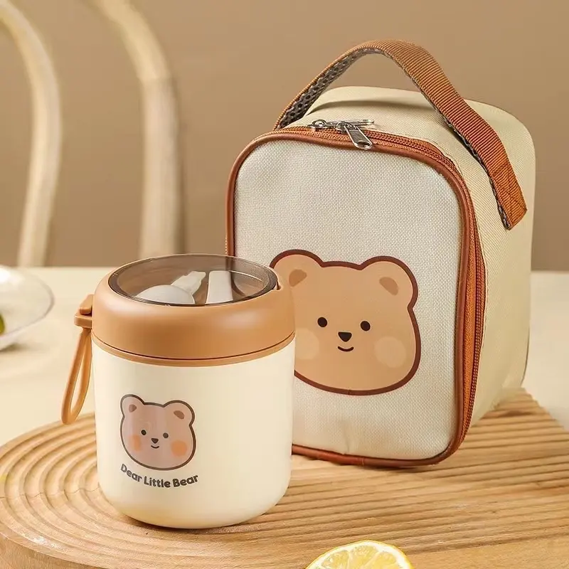 Bình  ủ cháo giữ nhiệt hình gấu ( loại có túi và không túi) 0