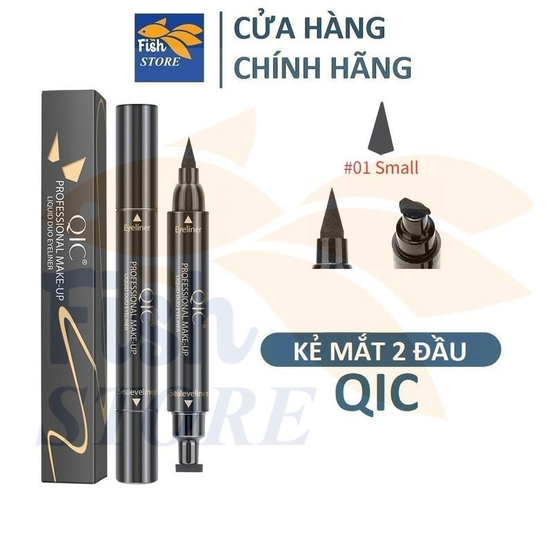 Bút kẻ mắt không thấm nước QIC 2 Đầu Nữ Cosmetic Trang Điểm Mỹ Phẩm