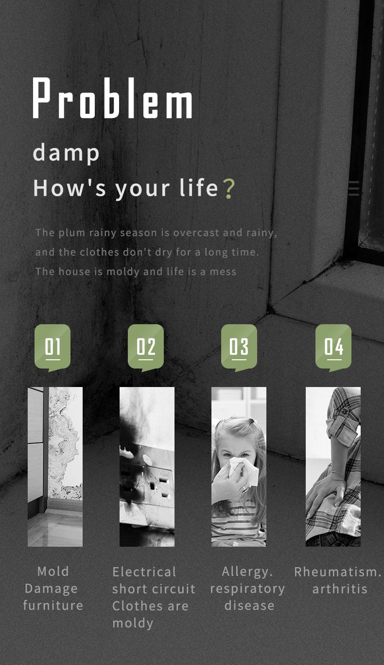 Product Introduction of Dehumidifier Household Dehumidifier Small Bathroom Dehumidifier Drying Bedroom Mini Moisture Absorber Indoor Moisture-Proof 3