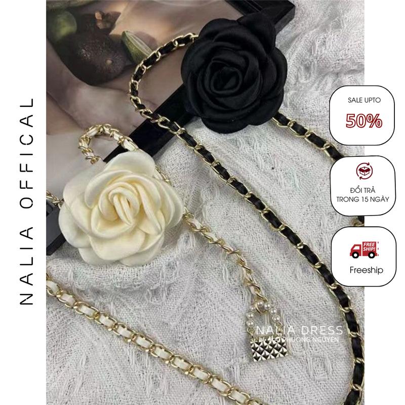 NALIA DV172 - Thắt lưng dây xích mặt hoa trà thanh lịch có thể điều chỉnh cho nữ