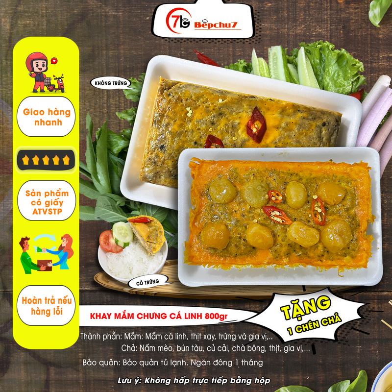 Khay mắm chưng cá linh 850gr - TẶNG 1 CHÉN CHẢ CHƯNG 130gr/chén - Food
