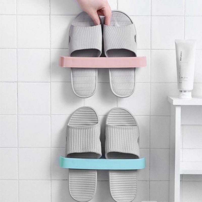 Giá Để Dép Treo Tường, Hàng Mới Về, Không Cần Đục Lỗ, Móc Treo Đồ Lặt Vặt, Chịu Lực, Thích Hợp Cho Khăn Và Thoát Nước, Tiết Kiệm Không Gian, Giá Để Giày Trong Phòng Tắm, Cuộc Sống Dễ Dàng 4