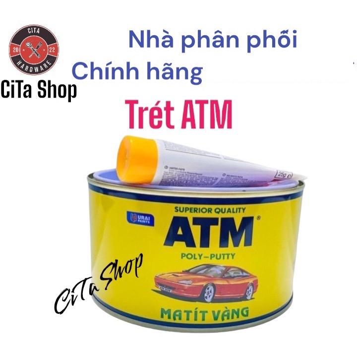  Chất trét Bột Trét bả vàng ATM 1kg  chính hãng  bả matit trước khi sơn xe ô tô sơn cửa sắt kẽm  bả các mối hàn 