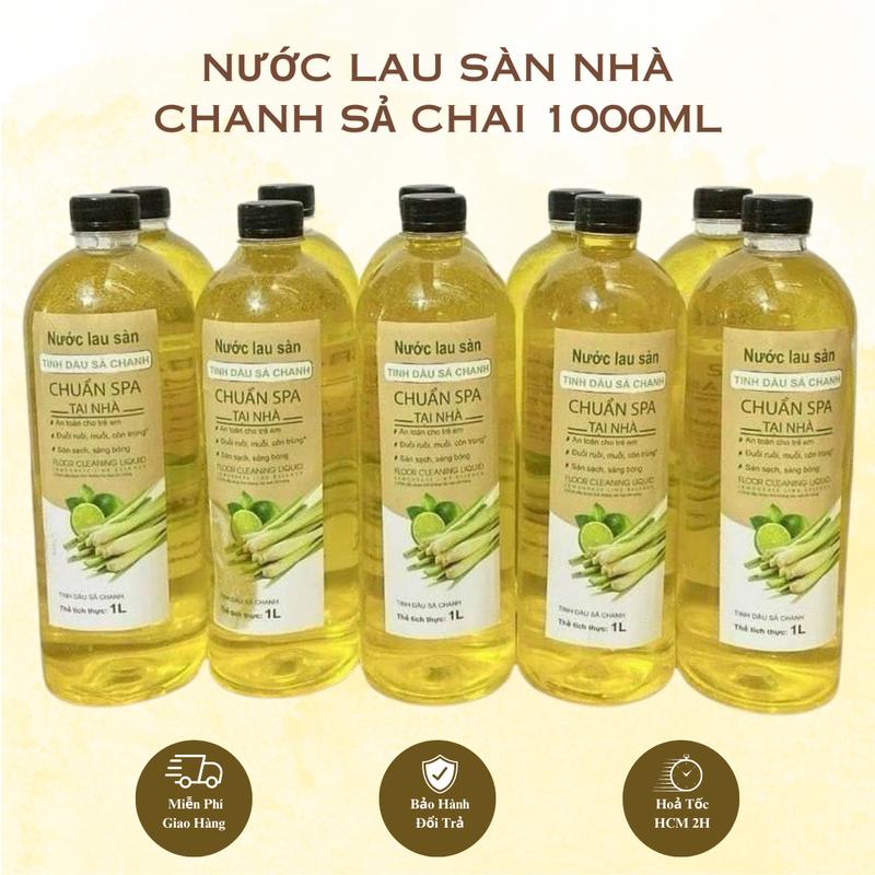 Product Introduction of Nước Lau Sàn Nhà Chanh Sả Chai 1000ml, Tinh Dầu Thảo Mộc Từ Thiên Nhiên Đuổi Muỗi, Khử Mùi Làm Sạch 0