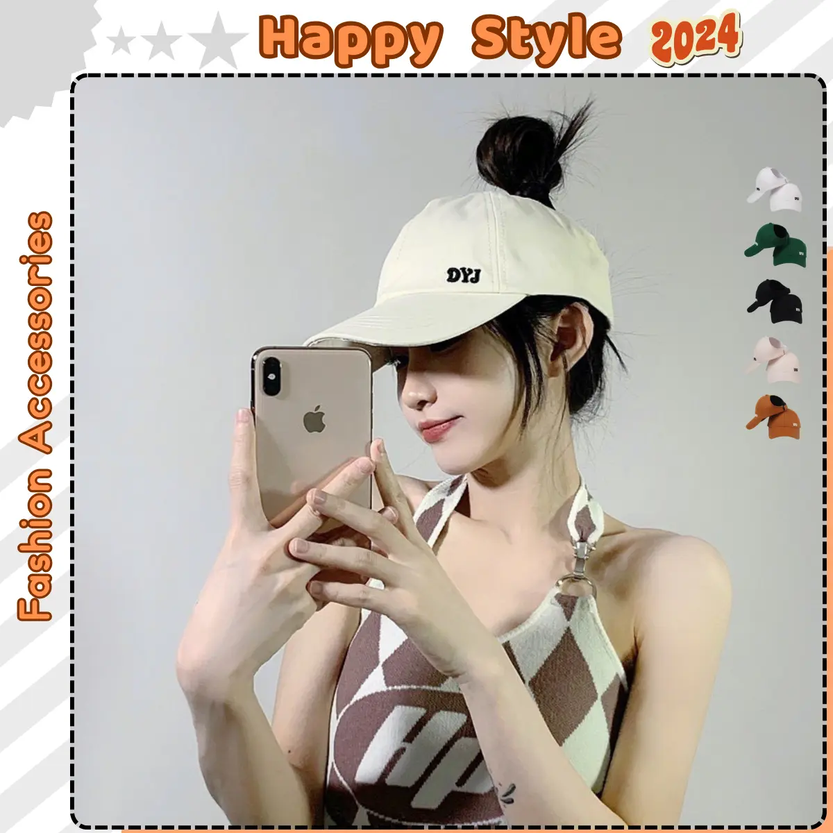 Mũ Lưỡi Trai Nửa Đầu DYJ Nón Tennis Chất Kaki Form Unisex Nam Nữ N103 Women Cap Hoa Hat