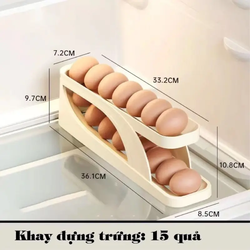 Khay đựng trứng 2 tầng rẻ đẹp, khay lấy trứng tự động thông minh 2 tầng giúp tiết kiệm không gian 3