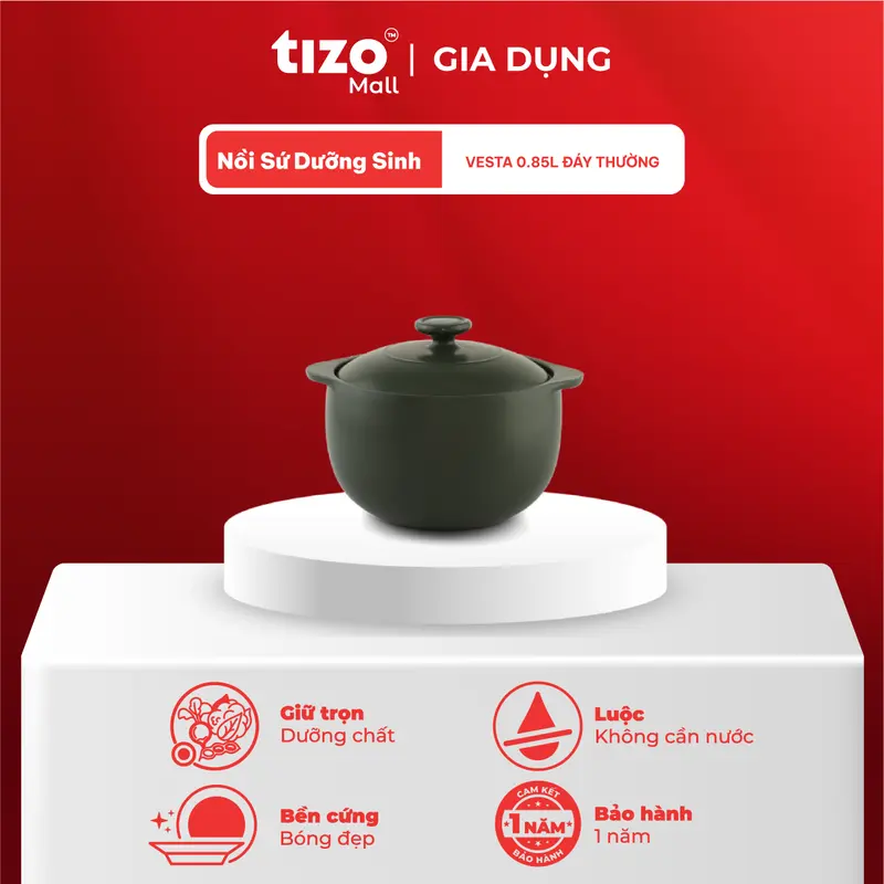 [PHÙ HỢP KHO QUẸT, NẤU CHÁO] MINH LONG TỰ HÀO HÀNG VIỆT | NỒI SỨ DƯỠNG SINH MINI DÙNG ĐỂ KHO THỊT, NẤU CHÁO, CHƯNG YẾN DÙNG ĐƯỢC CẢ NỒI NẤU CHẬM TỰ HÀO HÀNG VIỆT 1