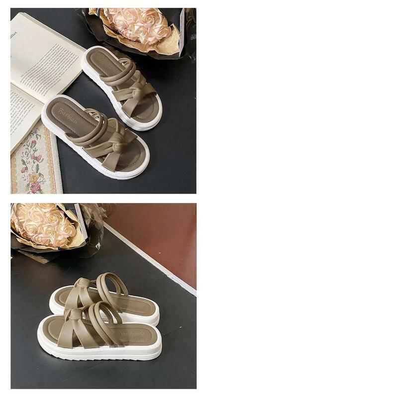 Product Introduction of New Fashionable Versatile Women's Slippers Summer Outer Wear Thick Bottom Anti-Slip PVC Slip-On Sandals From China mary  janes  shoes mules 23