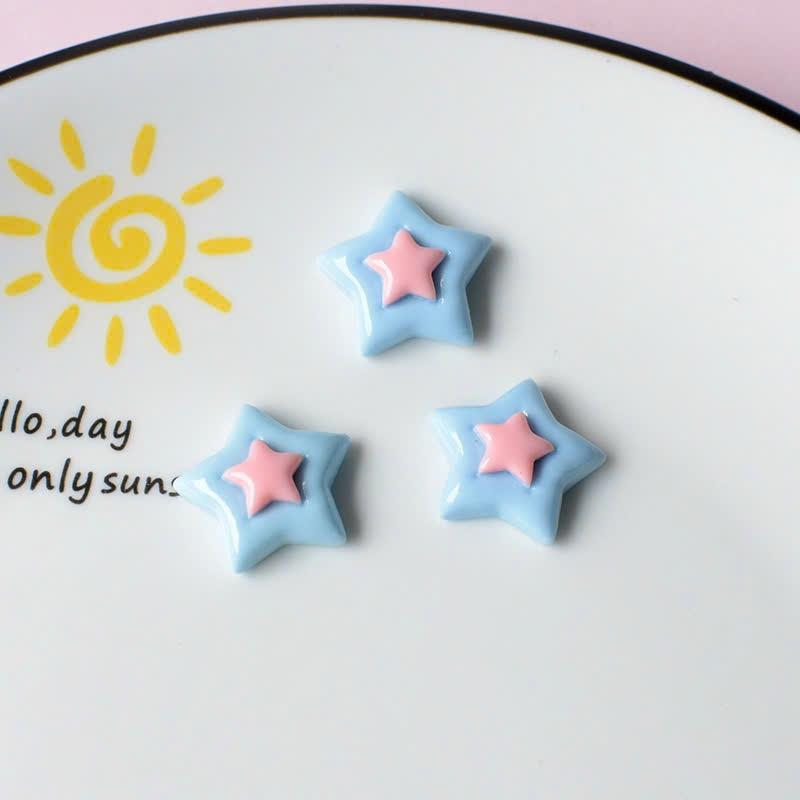 Bộ Sticker 3D, DIY, Jibbitz Charm Nổi Hình Gấu Sao Bạc Dễ Thương Trang Tríày Dép Cross 3