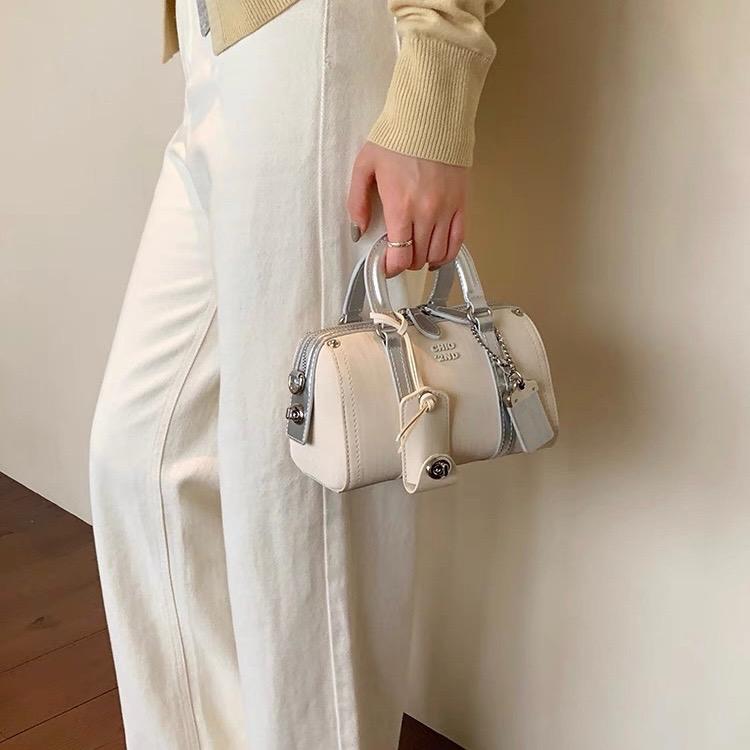 Túi trống CHIO quai xách size 20cm Bag Nữ Da Nhung 6