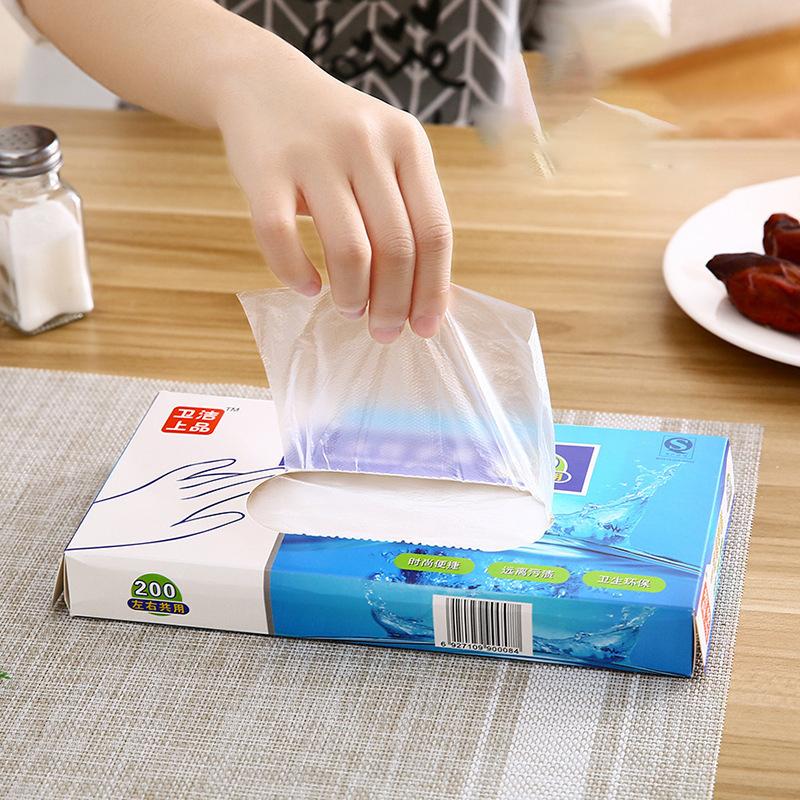100/200pcs Latex Free Gloves PE Disposable Gloves Transparent Non-Slip Acid Work Safety Food Grade Household Cleaning Gloves 0