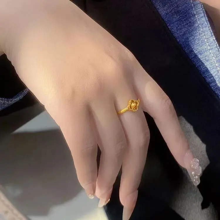 Nhẫn Cỏ Bốn Lá, Nhẫn Nữ, Thời Trang, Làm Bằng Đồng Thau, mạ vàng, Quà Tặng Cho Bạn Gái, SS24 2