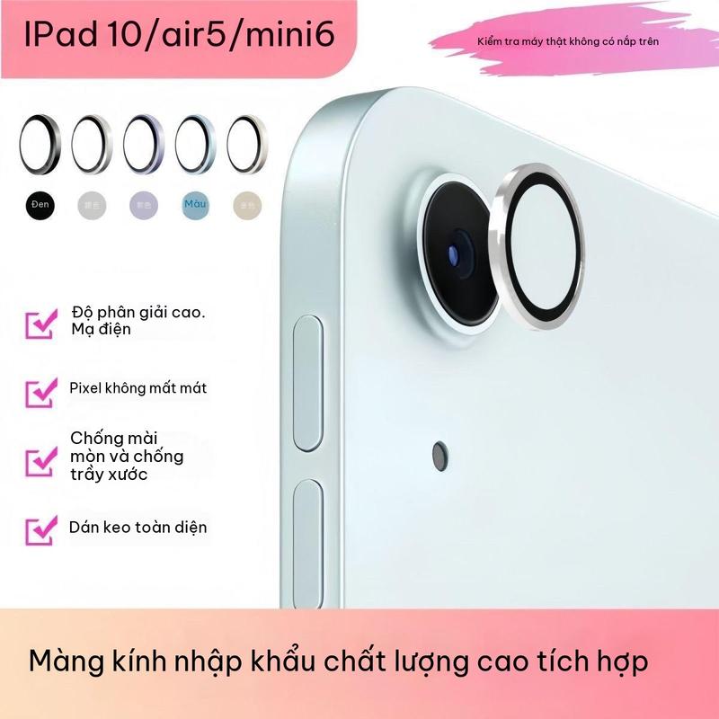 Kính Cường Lực Camera iPad HD Eagle Eye Cho iPad Gen10/Gen11 2025, Mini6/7, Air4/5/6/7, Air11/13 – Chống Trầy Xước, Chống Mài Mòn, Viền Kim Cương Lấp Lánh, Nhiều Màu, Cao Cấp