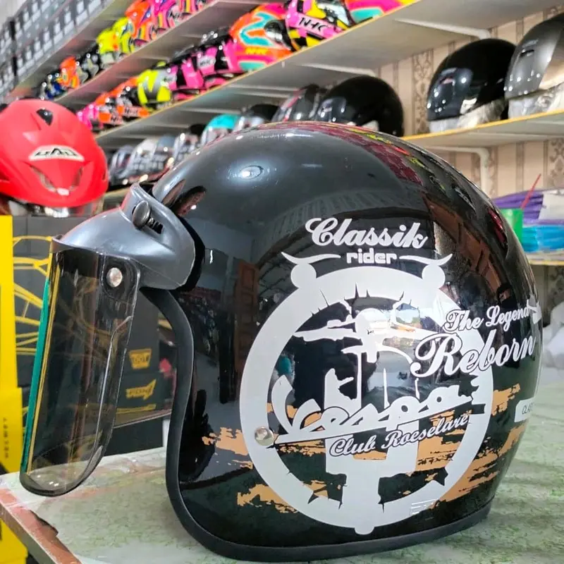 HELM BOGO MOTIF VESVA + KACA DATAR 1