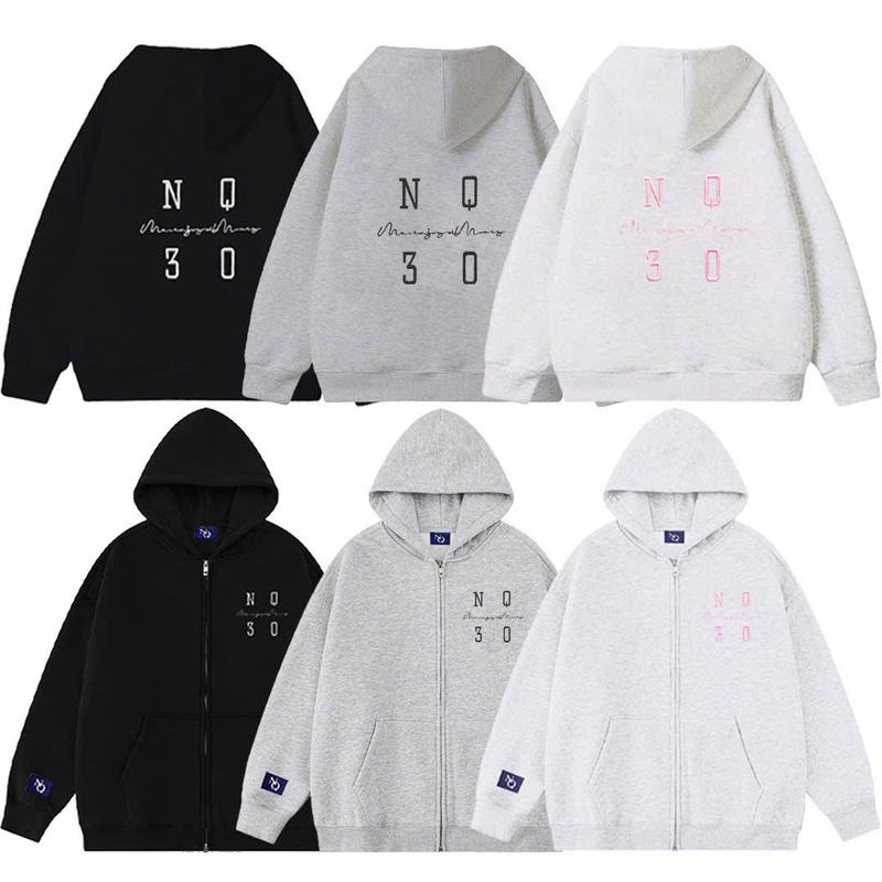   KHÔNG XÙ LÔNG  Áo Khoác Nỉ Hoodie Zip COTTON Form Boxy Thêu NQ30 SQUARE Form Rộng Nam Nữ Unisex 