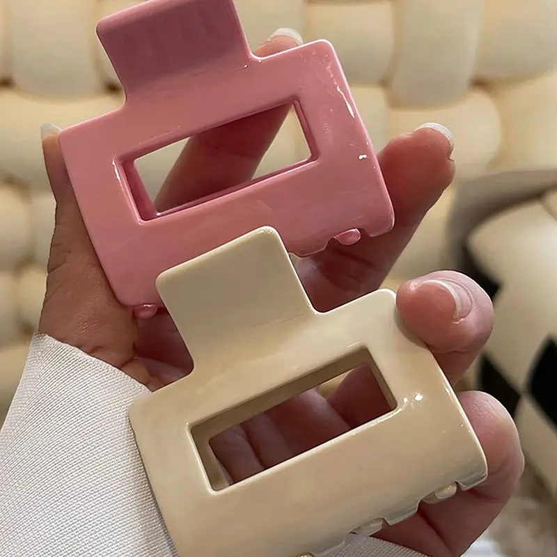 [HHH]Fashion Acrylic Hair Claws Square Acrylic Hair Clip For Women Girls Multiple Color Hairpins Ponytail Hair Clip Hair Accessories