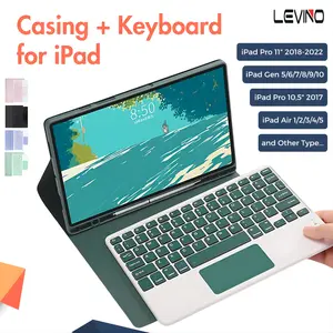 LEVINO Paket Keyboard Wireless bluetooth 2in1 Macaron Color Cases - Universal Keyboard Wireless For iPad 7/8/9 Air 1/2/3 Air 4/5