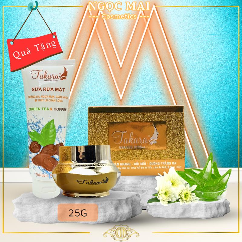   + Sữa Rửa Mặt  Kem Nám Cải Thiện Tàn Nhang Đồi Mồi Dưỡng Trắng Da 9 Tác Dụng Takara Cosmetics  25g  - Mỹ Phẩm Quyên Nghi Chính Hãng 