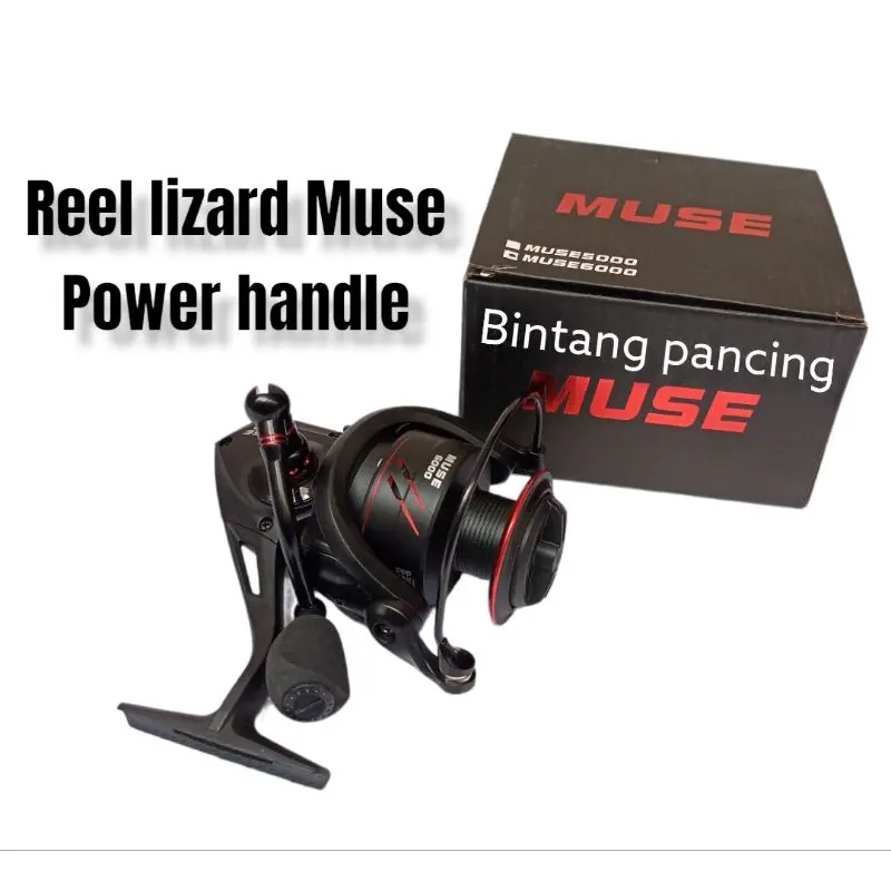 Reel Power Handle LIZARD MUSE 1000 - 6000 Reel Pancing Metal Drag Besar MUSE