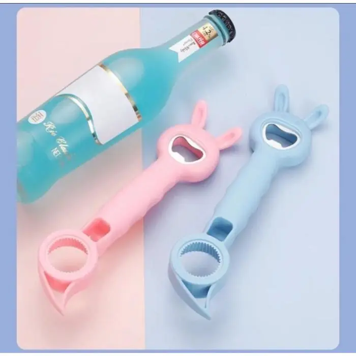 ALAT PEMBUKA TUTUP BOTOL KALENG MULTIFUNGSI MOTIF LUCU / BOTTLE OPENER - PINK 5