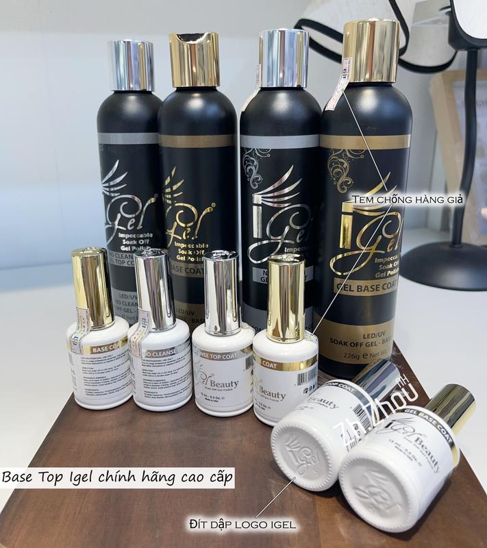BASE TOP IGEL, TOP SIÊU BÓNG IGEL USA,  igel chính hãng Base top Igel nhập khẩu Mỹ chính hãng (226gr) - Sơn gel liên kết và top phủ bóng, igel 226gr, igel chai to