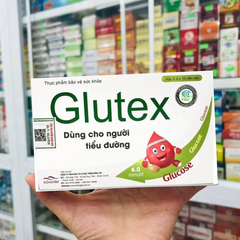 Glutex hỗ trợ hạ nhanh và ổn định đường huyết lâu dài hộp 30 viên công ty Á ÂU 0